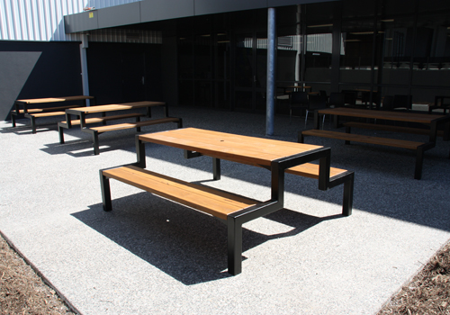 solid large garden seat made from recycled railway sleepers